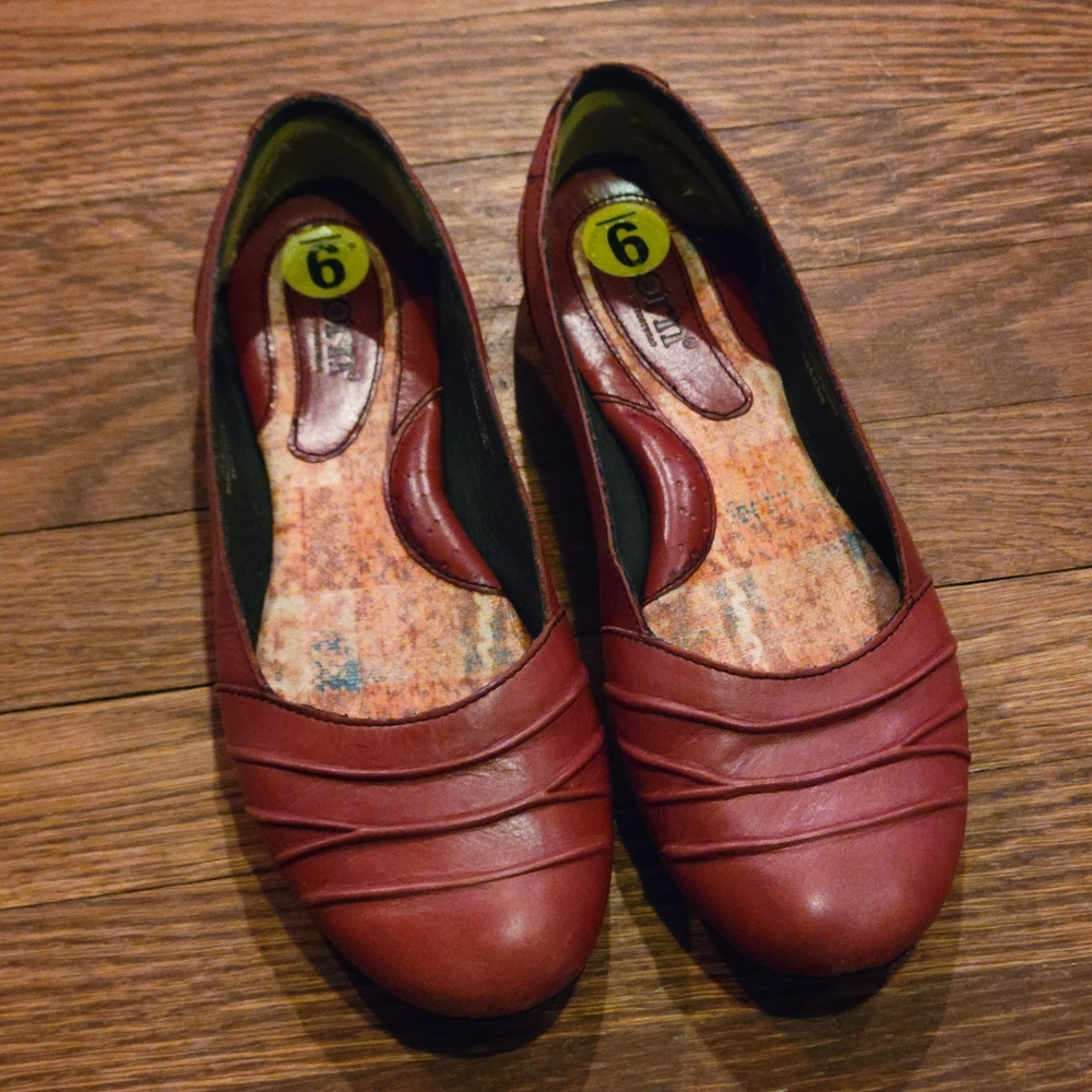 Born Red Leather Flats